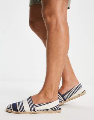 ASOS DESIGN espadrilles in navy and natural stripe - ASOS Price Checker