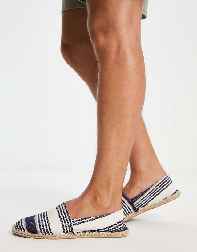 ASOS DESIGN espadrilles in navy and natural stripe