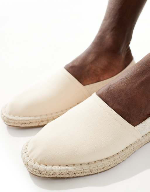 ASOS DESIGN espadrilles in off white canvas mix