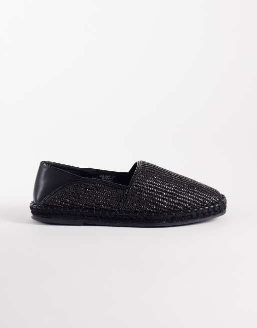 ASOS DESIGN - Espadrilles in rafia nere con dettaglio ripiegabile, 2 di 4