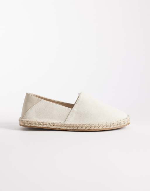 ASOS DESIGN - Espadrilles in tela beige con dettaglio rialzato