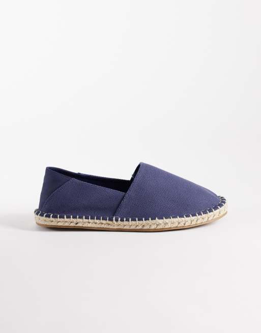 ASOS DESIGN - Espadrilles in tela blu navy con dettaglio rialzato