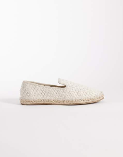 ASOS DESIGN – Espadrilles in Wollweiß mit naturfarbenem Webmuster - view 1
