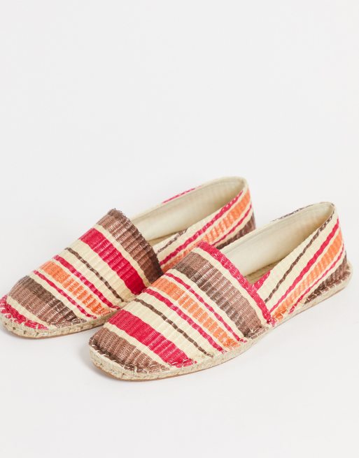 ASOS DESIGN - Espadrilles intrecciate colore rosso e naturale