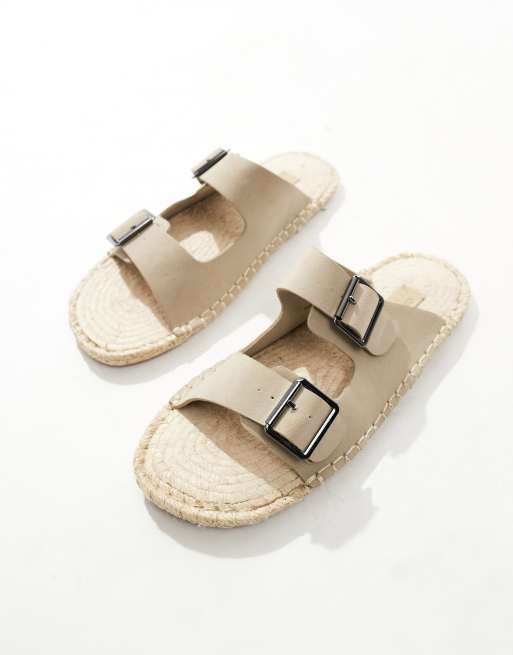 FhyzicsShops DESIGN - Espadrilles met gesp in stone suedette