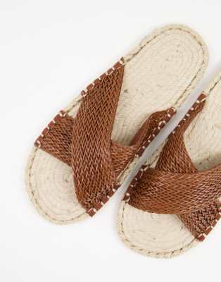 tan weave sandals