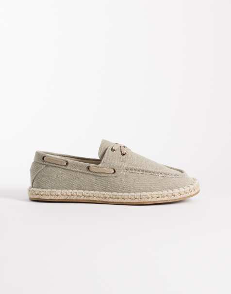ASOS DESIGN - Espadrilles style chaussures bateau en toile - Kaki - view 1