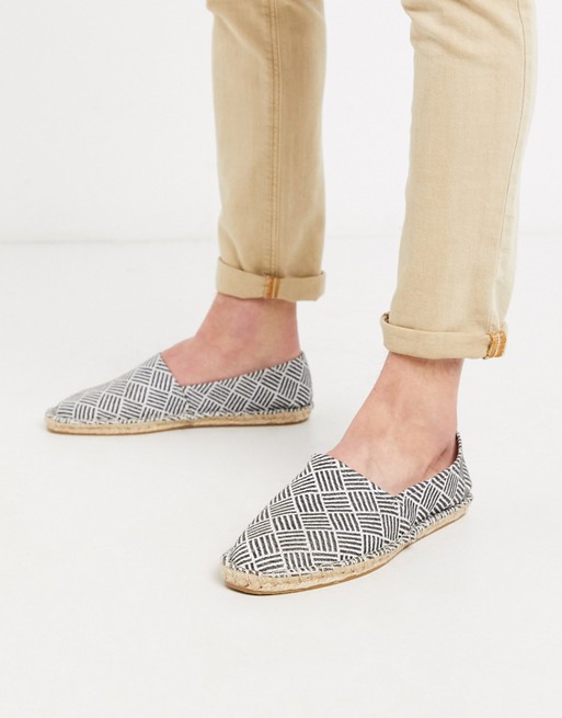 ASOS DESIGN espadrilles with black and white pattern