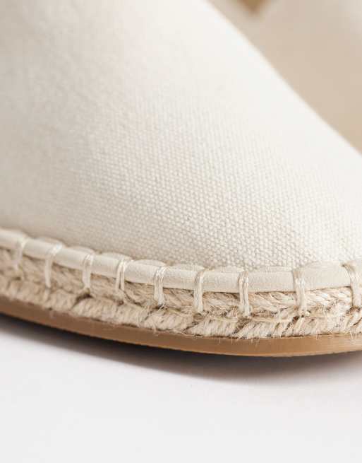 ASOS DESIGN espadrilles with step down in beige canvas, 2 of 4