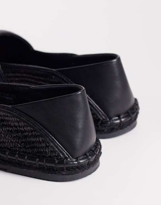 ASOS DESIGN espadrilles with step down in black raffia, 3 of 4