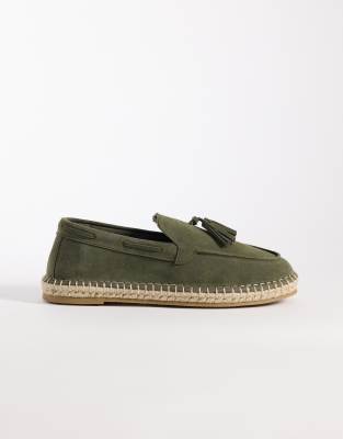  espadrilles with tassle in khaki suede