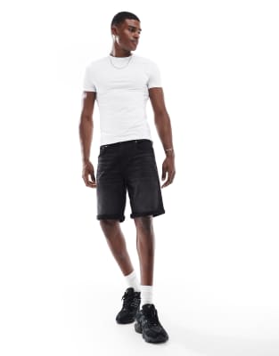 ASOS DESIGN 2 pack muscle fit t-shirt with crew neck in black and white