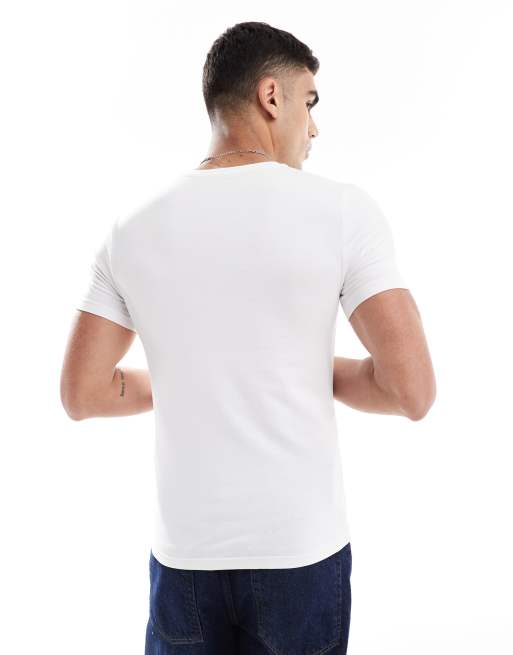 ASOS DESIGN essential 2 pack muscle fit T-shirts in white and gray   