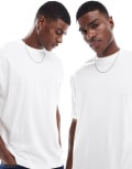 [ASOS DESIGN] ASOS DESIGN essential 2 pack oversized t-shirt in white S WHITE