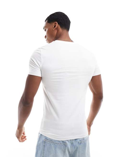 ASOS DESIGN – Essential – 2er-Pack Muskelshirts in Dunkelgrün und Weiß , 4 von 4