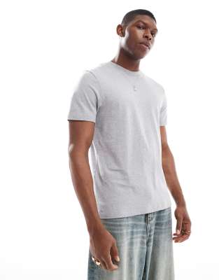 ASOS DESIGN 3 pack t-shirt with crew neck in black, white and gray heather