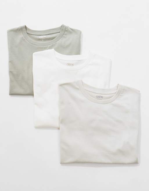 ASOS DESIGN essential 3 pack crew neck t-shirts in multiple colors