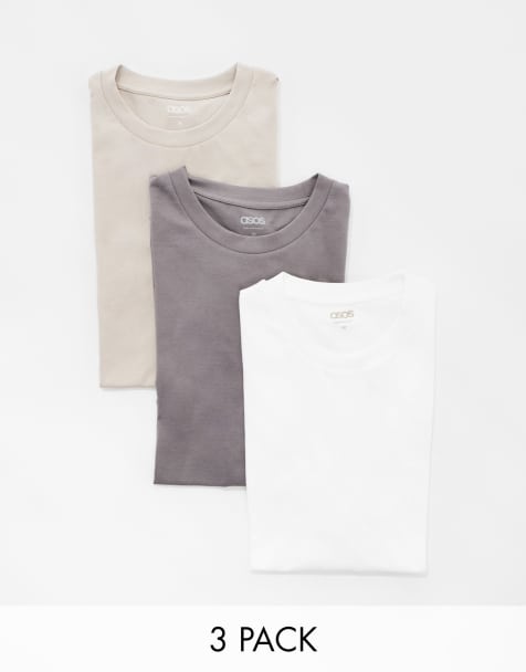 ASOS DESIGN essential 3 pack crew neck t-shirts in multiple colours - view 1