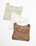 [ASOS DESIGN] ASOS DESIGN essential 3 pack muscle singlets in multiple colours XS MULTI