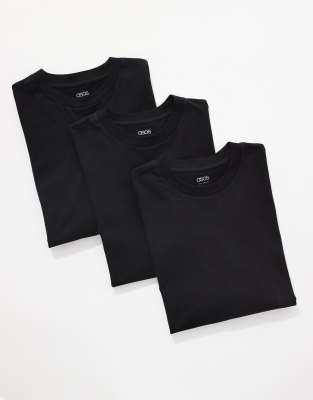 essential 3 pack oversized t-shirts in black