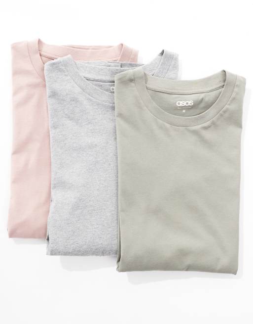 ASOS DESIGN essential 3 pack oversized t-shirts in multiple colors