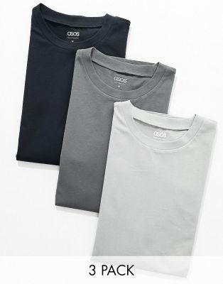 ASOS DESIGN essential 3 pack relaxed t-shirts in multiple colors 