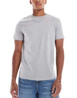 Asos Design Essential 3 Pack T-shirt In Gray