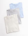 [ASOS DESIGN] ASOS DESIGN essential 3 pack t-shirt with crew neck in stone, grey, blue-Multi 2XL STONE/BLUE/GREY MARL