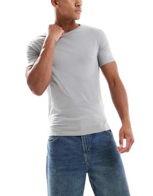 Asos Design Essential 5 Pack Muscle Fit T-shirts In Multi