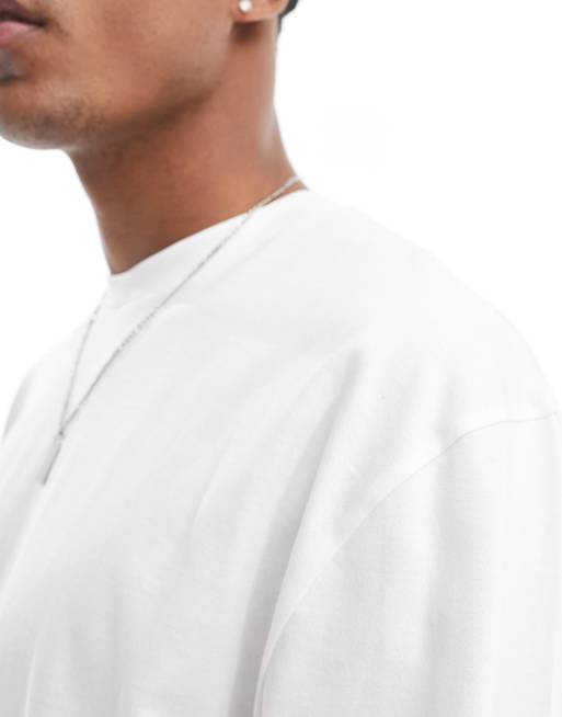 ASOS DESIGN – Essential – Biały luźny T-shirt z długim rękawem, 3 z 4