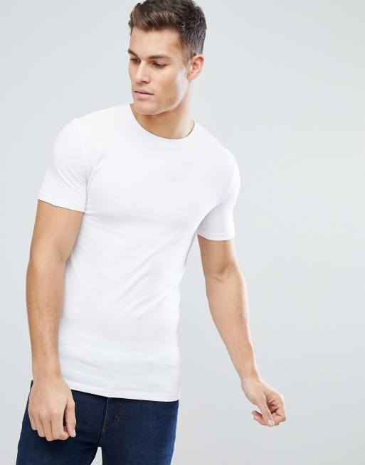 ASOS DESIGN – Essential – Biały T-shirt o kroju podkreślającym sylwetkę