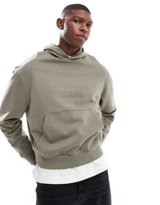 ASOS DESIGN – Essential – Bluza z kapturem oversize o pudełkowym kroju w kolorze khaki