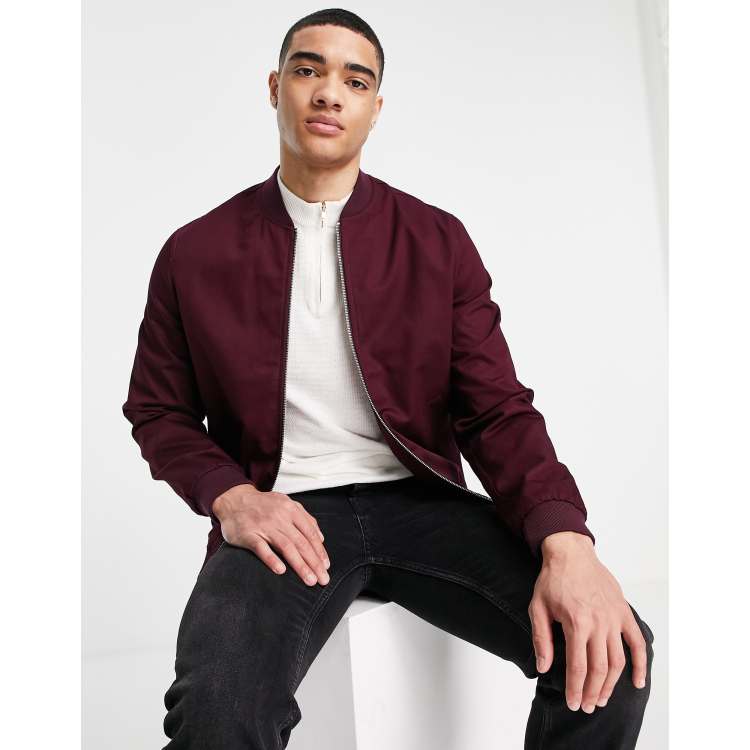 BURGUNDY BOMBER JACKET