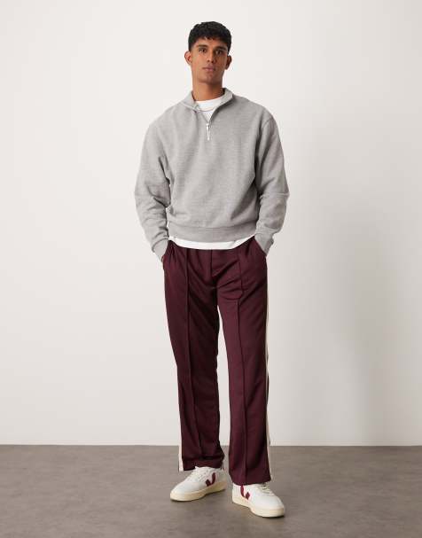ASOS DESIGN – Essential – Boxy Fit Oversize-Sweatshirt in Grau meliert mit kurzem Reißverschluss - view 1