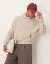 ASOS DESIGN premium heavyweight wide leg sweatpants 400gsm in gray heather