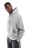 [ASOS DESIGN] ASOS DESIGN essential boxy oversized hoodie in grey marl XS Grey marle