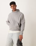 [ASOS DESIGN] ASOS DESIGN essential boxy oversized hoodie in grey marl L Grey marle