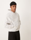 [ASOS DESIGN] ASOS DESIGN essential boxy oversized hoodie in grey marl L White marl