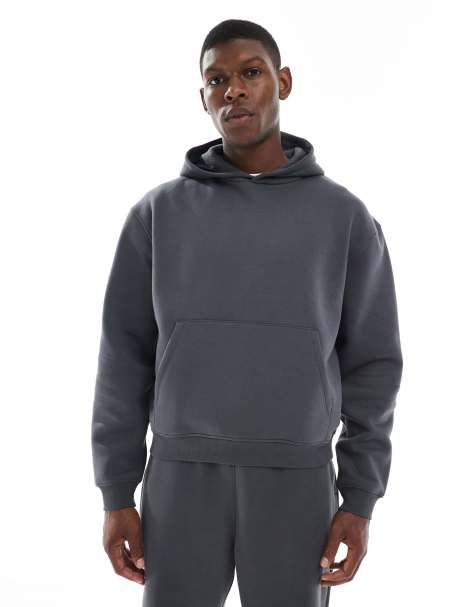 ASOS DESIGN essential boxy oversized hoodie in grey - view 1