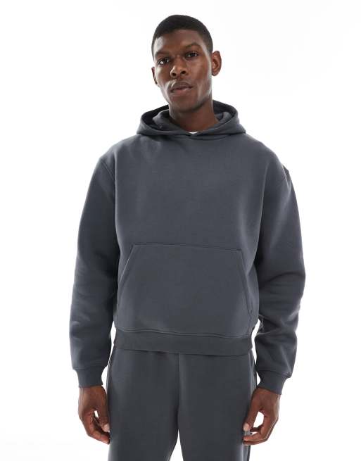 ASOS DESIGN essential boxy oversized hoodie in grey