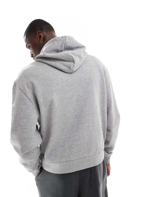 ASOS DESIGN essential boxy oversized hoodie in heather gray