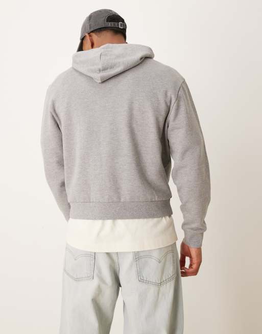 ASOS DESIGN essential boxy oversized hoodie in heather gray
