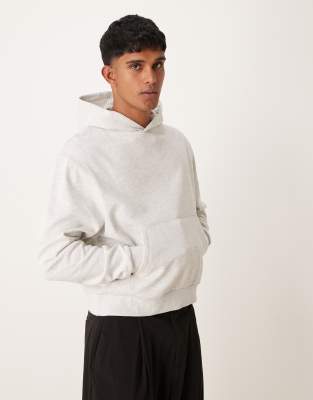Asos Design Essential Boxy Oversized Hoodie In Heather Gray
