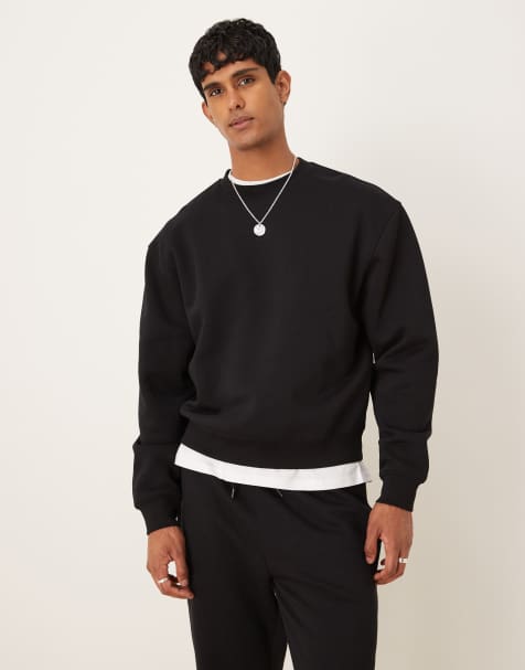 ASOS DESIGN essential boxy oversized sweatshirt in black - view 1
