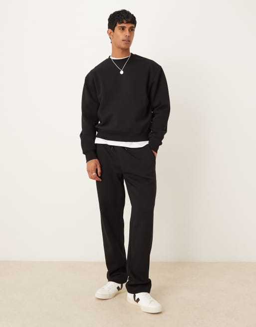 ASOS DESIGN essential boxy oversized sweatshirt in black