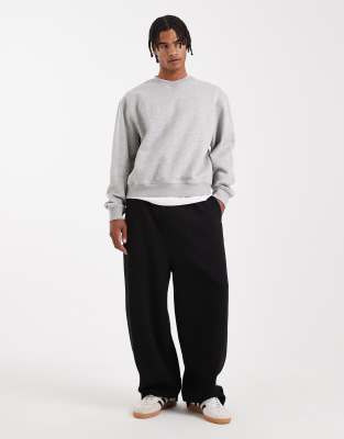 Asos Design Essential Boxy Oversized Sweatshirt In Black