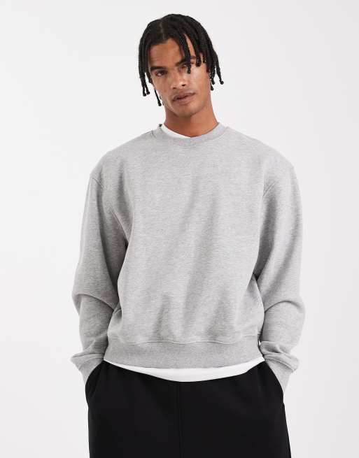 ASOS DESIGN essential boxy oversized sweatshirt in grey