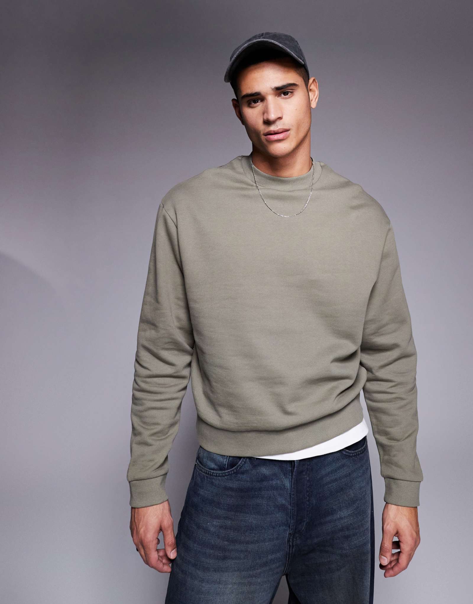 Облегающая толстовка оверсайз от ASOS DESIGN essential цвета хаки