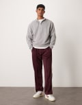 [ASOS DESIGN] ASOS DESIGN essential boxy oversized sweatshirt with quarter zip in grey marl 2XL Grey marle