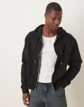 Weekday oversized zip through hoodie with spikey embroidered